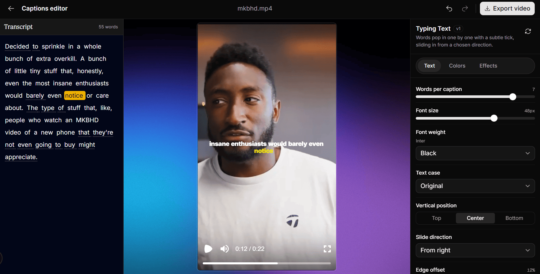 Edit Captions